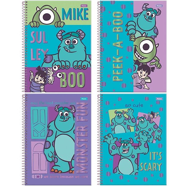 Caderno 10x1 capa dura monstros s. a. 160fls. - foroni (pct.c/04)