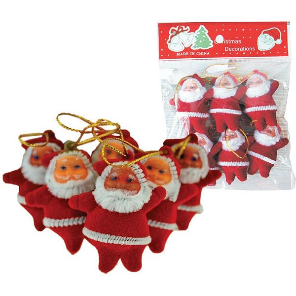 Artigo para decoracao natal pingente papai noel 5cm - v.m.p. (pct.c/06)
