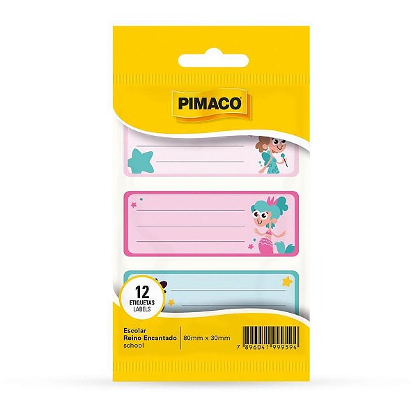 Etiqueta escolar reino encantado 80x30mm 4fls - pimaco (ct.c/03)