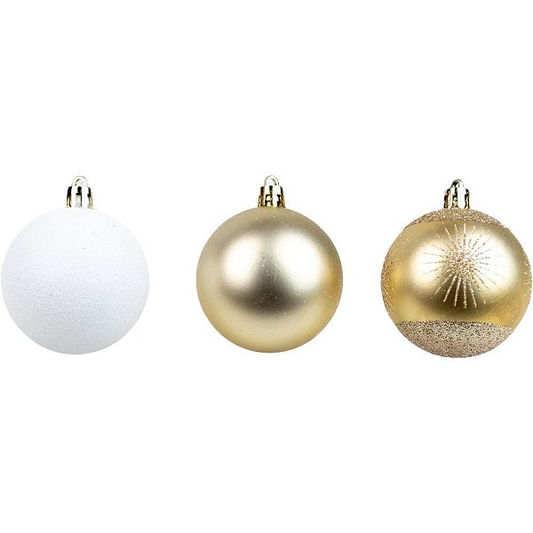 Artigo para decoracao natal bola 6cm 3mod.champagne c/08un - yangzi (tubo)