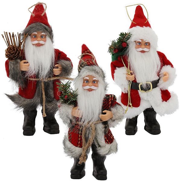 Artigo para decoracao natal enfite noel 20cm 3mod.(s) - yangzi (unidade)
