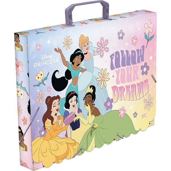 Maleta plastica com alca decor princesas 40mm - dac (unidade)