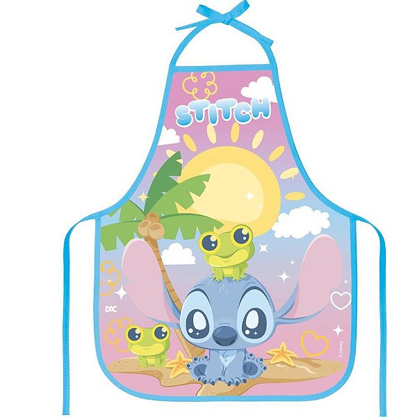 Avental escolar decorado stitch kids pvc 390x490mm - dac (unidade)