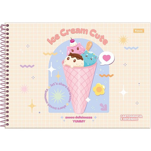 Caderno desenho univ capa dura sugar rush 80f - foroni (pct.c/05)