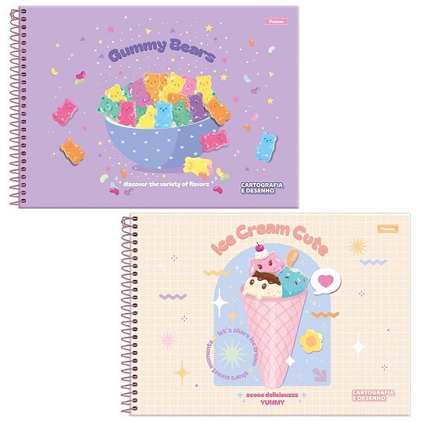 Caderno desenho univ capa dura sugar rush 80fls. - foroni (pct.c/05)
