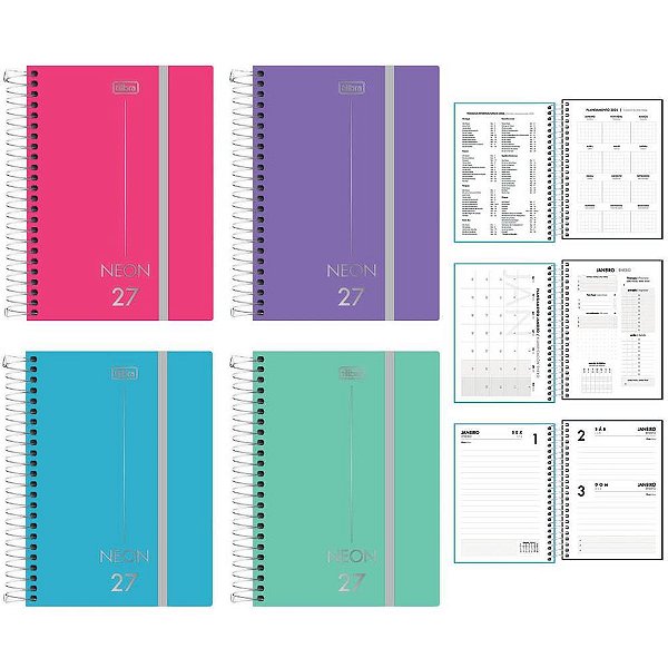 Agenda 2027 neon pp esp 176fls 117x164mm - tilibra (pct.c/05)