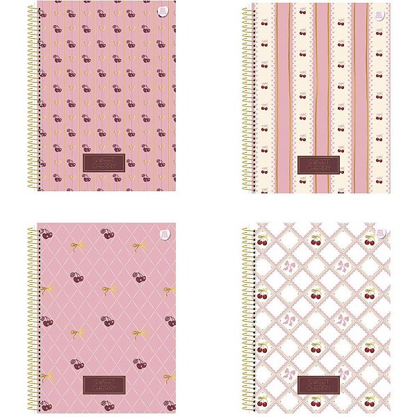 Caderno 01x1 capa dura sweet cherry 80f - animativa (pct.c/04)