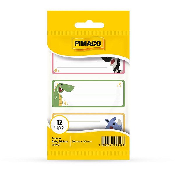 Etiqueta escolar baby bichos  80x30mm 4fls - pimaco (ct.c/03)