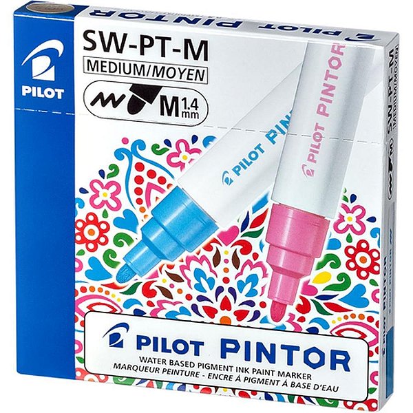 Marcador artistico pintor sw-pt-m 1.4mm branco - pilot (cx.c/06)