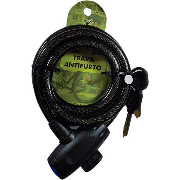 Acessorio para bicicleta trava  anti furto 2 chav.120cm - flex (unidade)