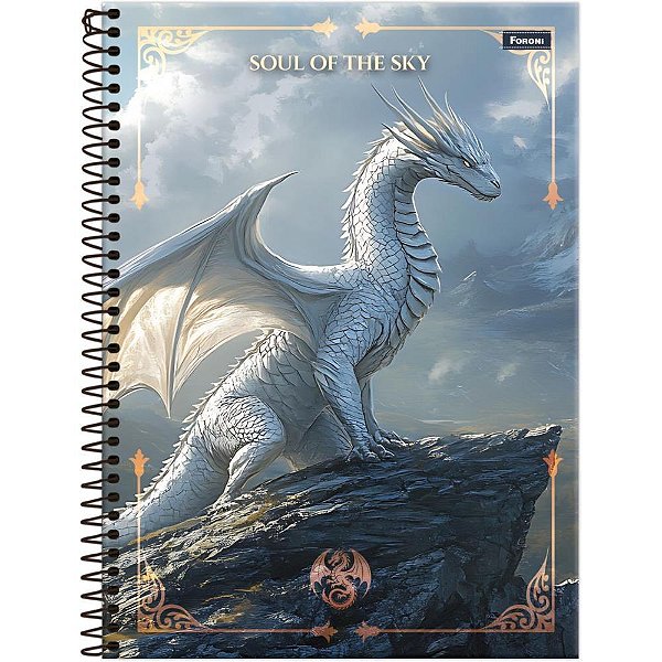 Caderno 01x1 capa dura drakos 80fls - foroni (pct.c/04)