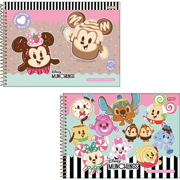 Caderno desenho univ capa dura disney munchillings 80fls - jandaia (pct.c/04)