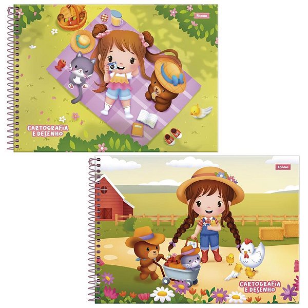 Caderno desenho univ capa dura ternuritas 80fls. - foroni (pct.c/05)