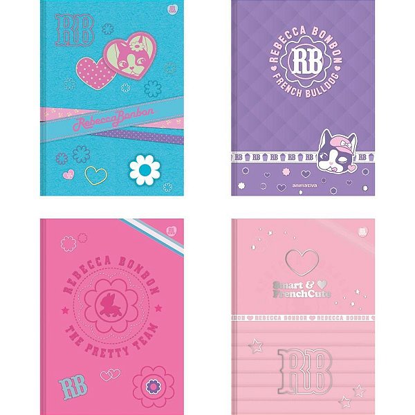 Caderno brochurao capa dura rebecca bonbon 80f - animativa (pct.c/05)