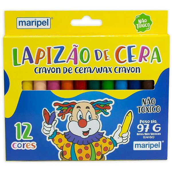 Giz de cera jumbo 12 cores - maripel (pct.c/06)