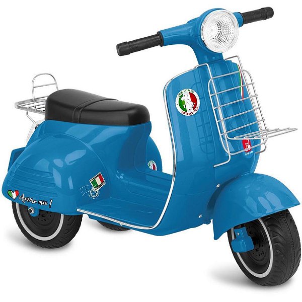 Moto eletrica scooter italia azul 6v - bandeirante (unidade)