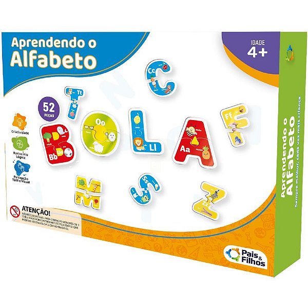 Brinquedo pedagogico aprendendo o alfabeto - pais e filhos (unidade)