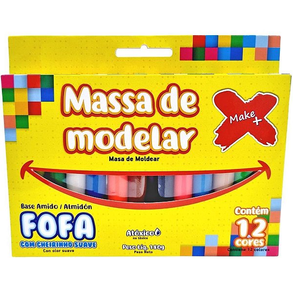 Massa para modelar fofa 12 cores 180g - make+ (pct.c/06)