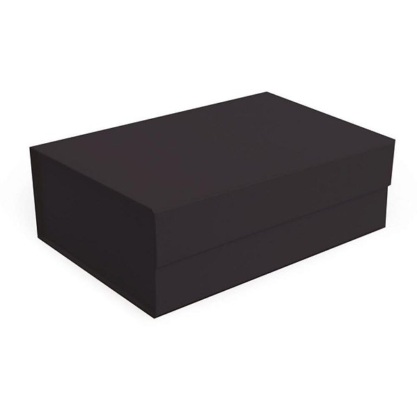Caixa para presente com tampa rigida dobravel preta 29x21x9c - cromus (unidade)