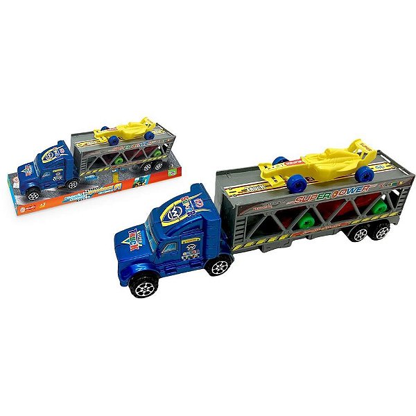 Caminhao cegonha com carros corrida (s) - wellmix (unidade)