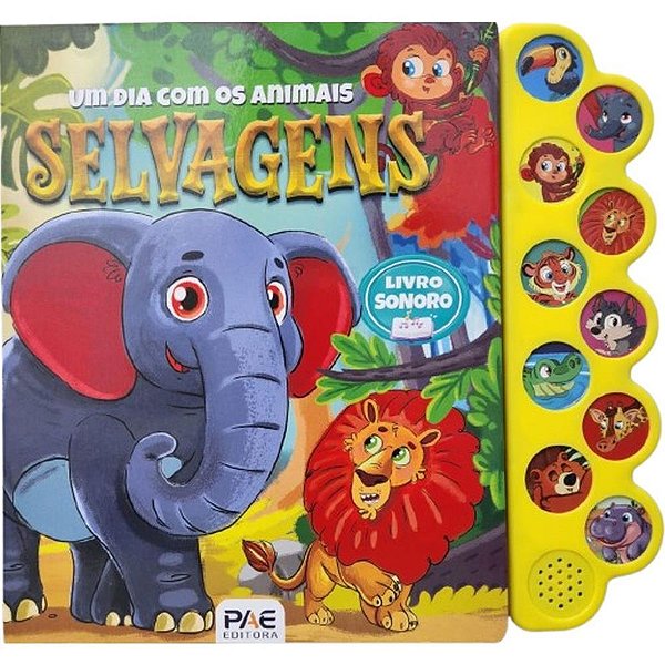 Livro sonoro animais selvagens 28,5x26,7 10 - pae editora (unidade)