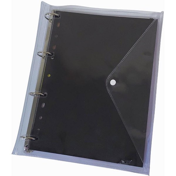 Fichario de pvc preto c/botao 96f - acp (unidade)