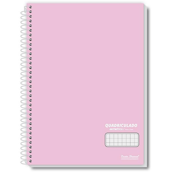 Caderno quadriculado 1/4 7x7mm 80f esp office colors cd - pauta branca (pct.c/05)