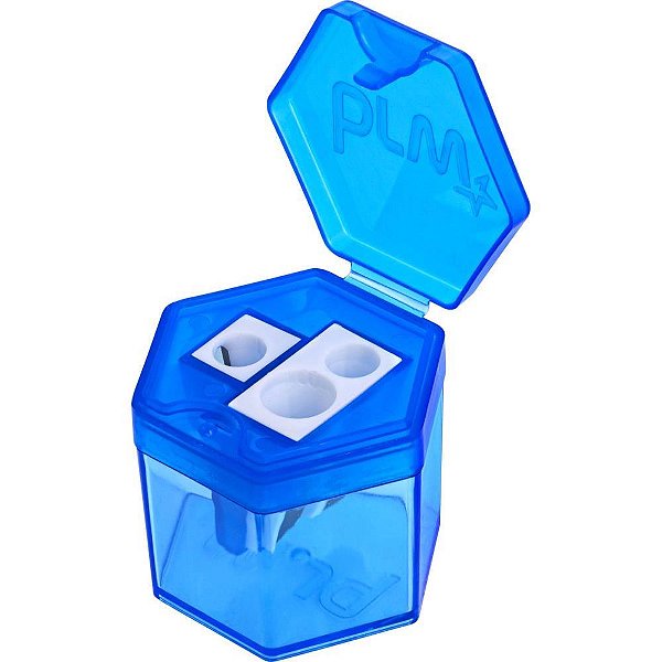 Apontador com deposito triplo 3 furos plastico cores - brw (dp.c/12)