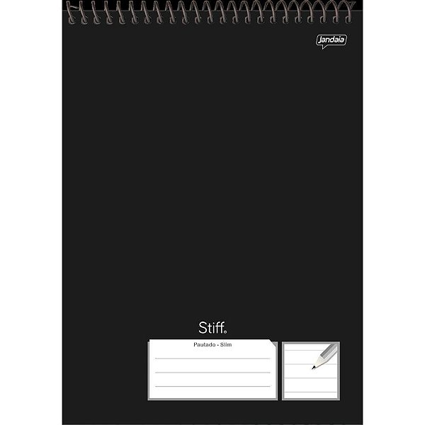 Caderno 01x1 capa dura stiff slim topo canhoto 80f pt - jandaia (pct.c/04)