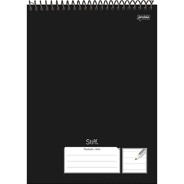 Caderno 01x1 capa dura stiff slim topo canhoto 80f pt - jandaia (pct.c/04)