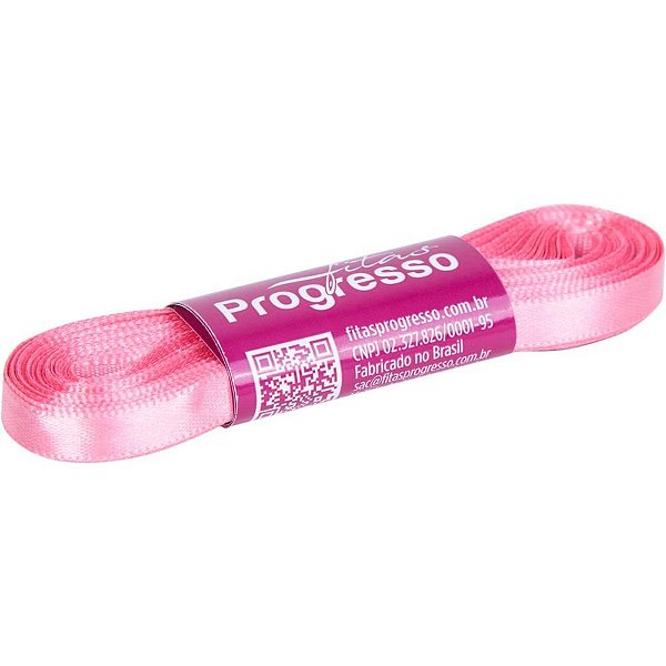 Fita de cetim 07mm 10m. rosa petala 009 - fitas progresso (unidade)