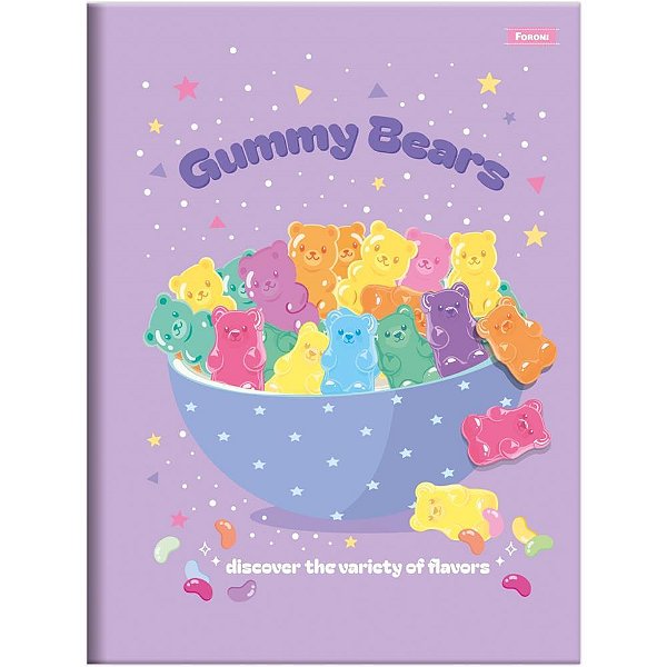 Caderno brochurao capa dura sugar rush 80f - foroni (pct.c/05)