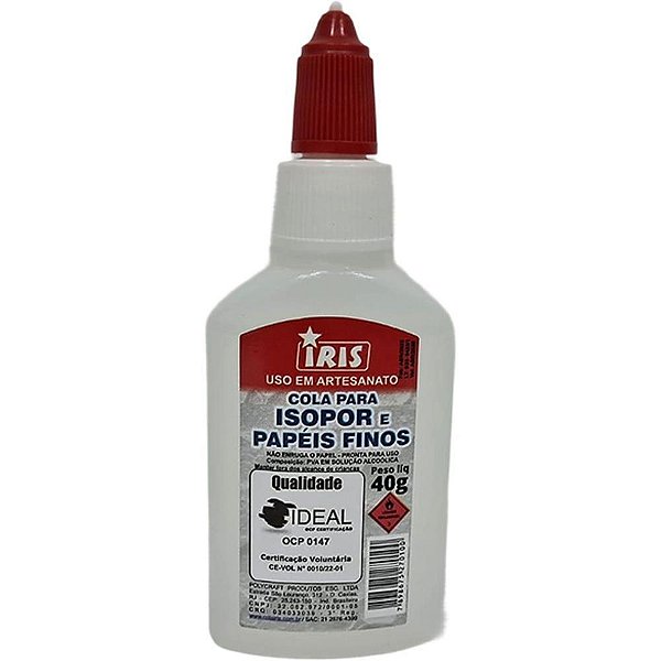 Cola para isopor iris 40g. - iris (pct.c/06)