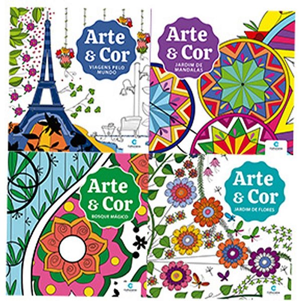Livro de colorir arte e cor 27x27 36pgs (sortido) - culturama (pct.c/04)