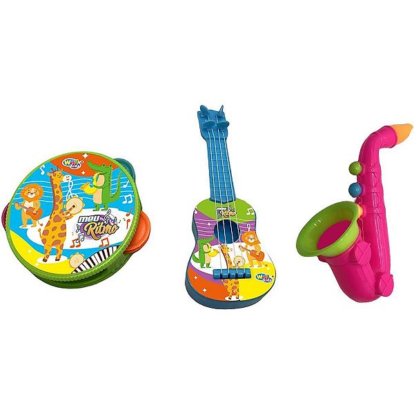 Instrumento musical kit banda cai na folia 3 pecas - wellmix (blister)