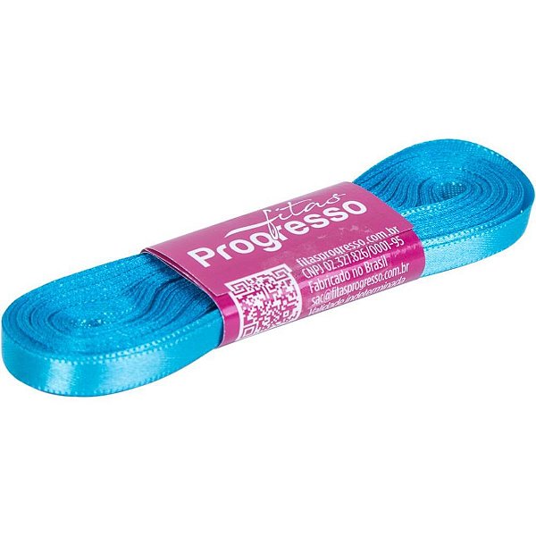 Fita de cetim 07mm 10m. azul turqueza 213 - fitas progresso (unidade)