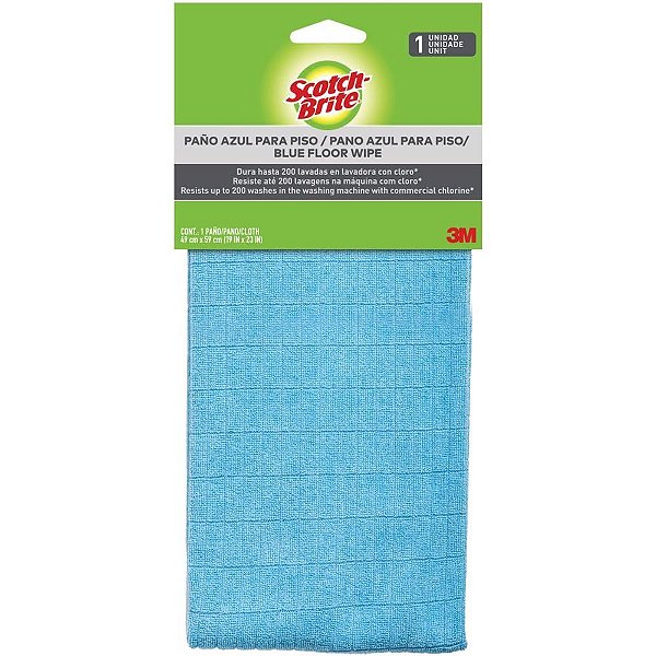 Pano de limpeza chao azul com 1 - 3m (blister)