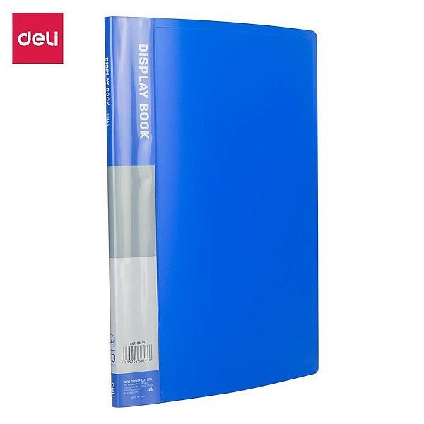 Pasta catalogo oficio 10env. 0,5mm azul - deli (unidade)