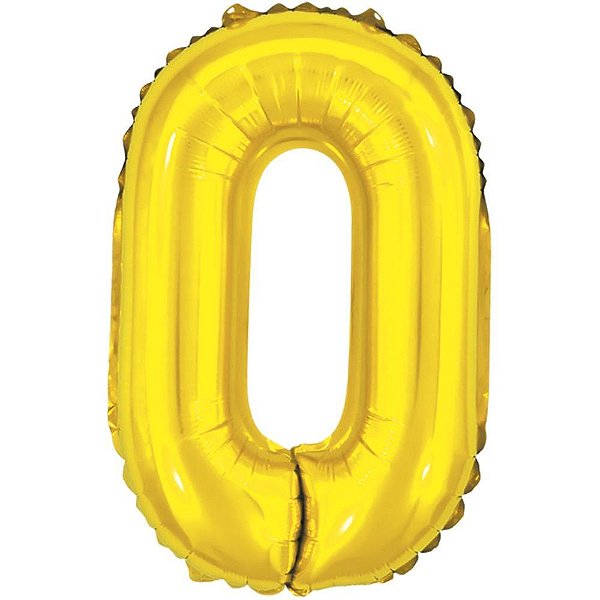 Balao metalizado letra o dourado 40cm. - make+ (unidade)