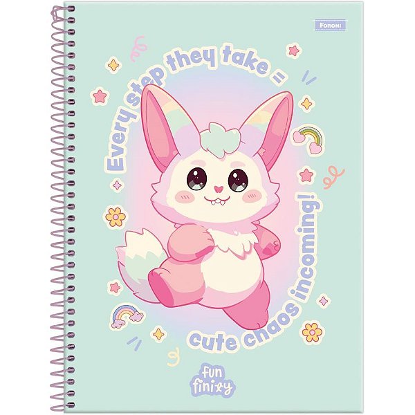 Caderno 10x1 capa dura funfinily 160fls - foroni (pct.c/04)