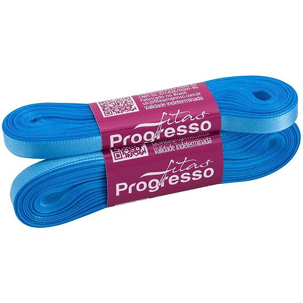 Fita de cetim 07mm 10m. azul medio 1390 - fitas progresso (unidade)