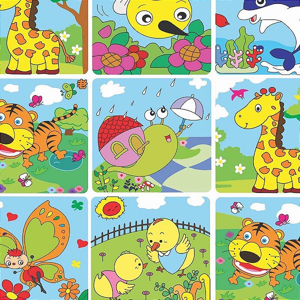 Papel presente bobina couche 60cm. mod.121 bichinhos - gessele (bo-100mts)