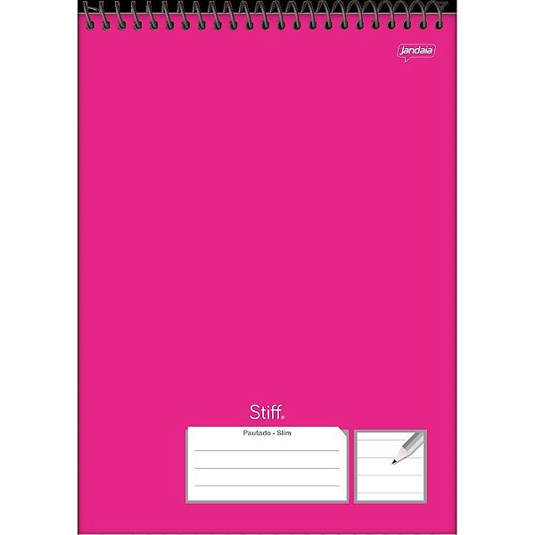 Caderno 01x1 capa dura stiff slim topo canhoto 80fls - jandaia (pct.c/04)