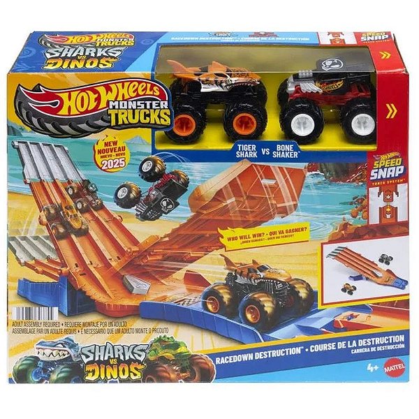 Hot wheels monster trucks corrida de destruicao - mattel (unidade)