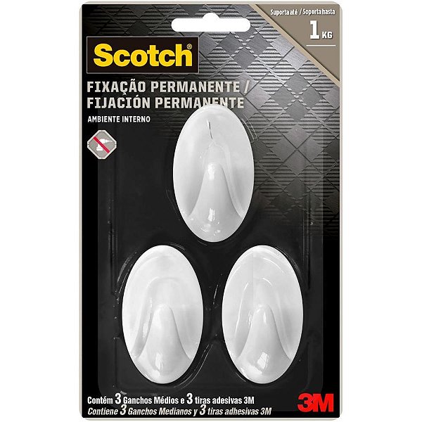 Gancho plastico scotch plast. extrema med. c/3 - 3m (blister)