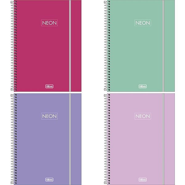 Caderno 10x1 capa dura neon fit 160fls pp feminino - tilibra (pct.c/04)