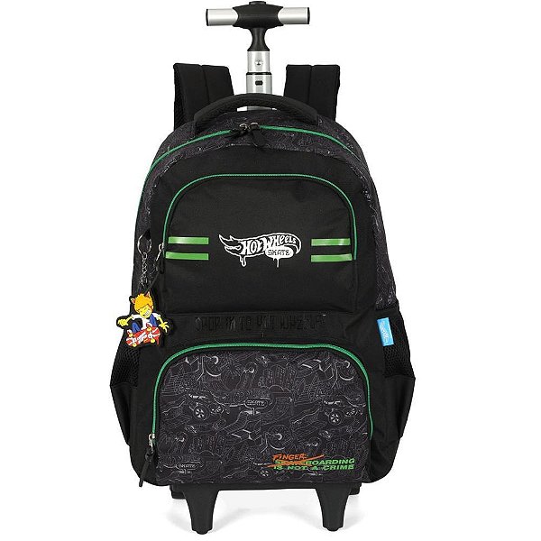Mochila com rodinha hot wheels verde g - luxcel (unidade)