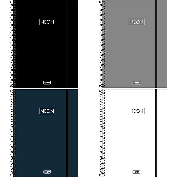 Caderno 01x1 capa dura neon fit 80fls pp masculino - tilibra (pct.c/05)