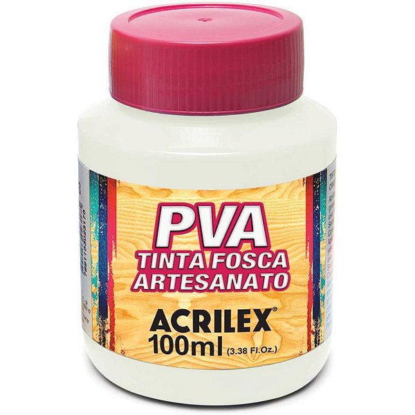 Tinta pva 100ml. branco - acrilex (pct.c/06)