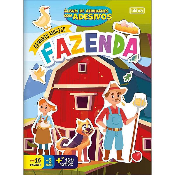 Livro com adesivos cenario magico fazenda 16pgs - tilibra (pct.c/10)